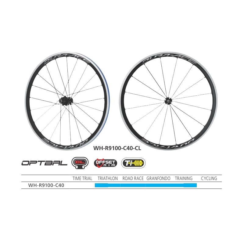 TOČKOVI SHIMANO DURA ACE WH-R9100-C40-CL, FRONT & REAR, 16H/21H